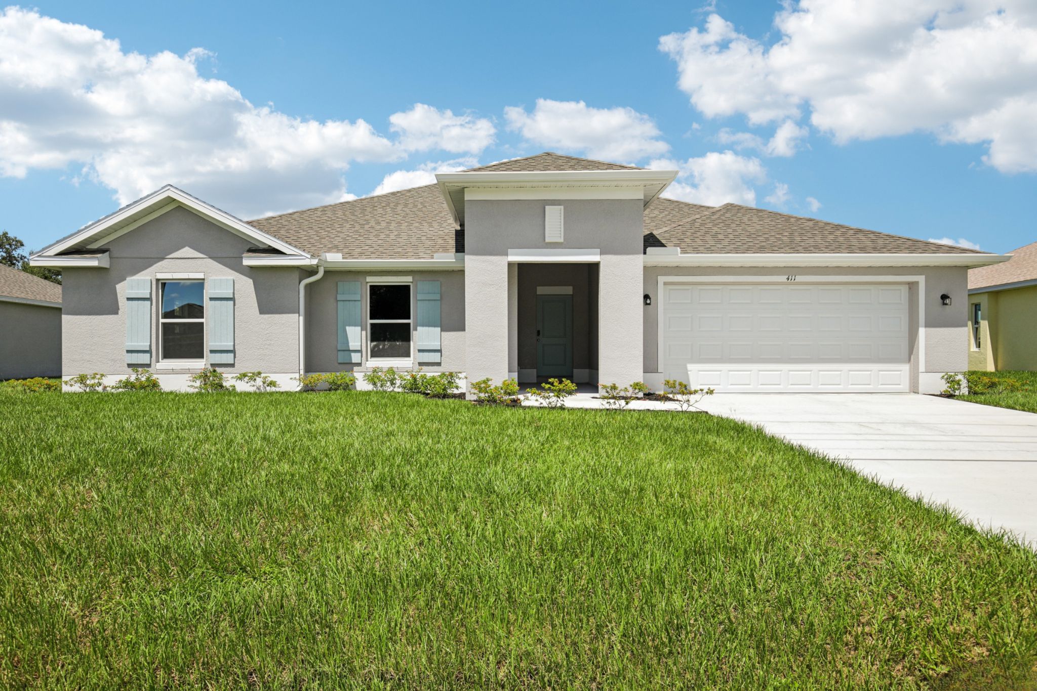 A house with a garage.