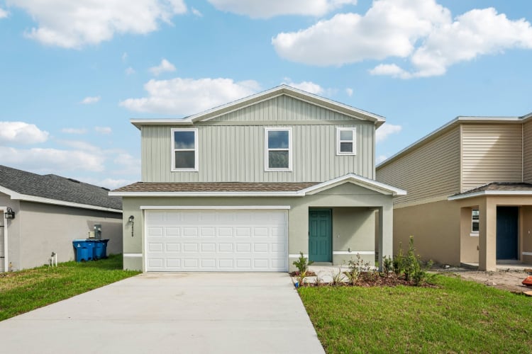 A house with a garage.
