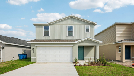 A house with a garage.