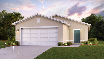 A house with a garage.