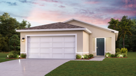 A house with a garage.