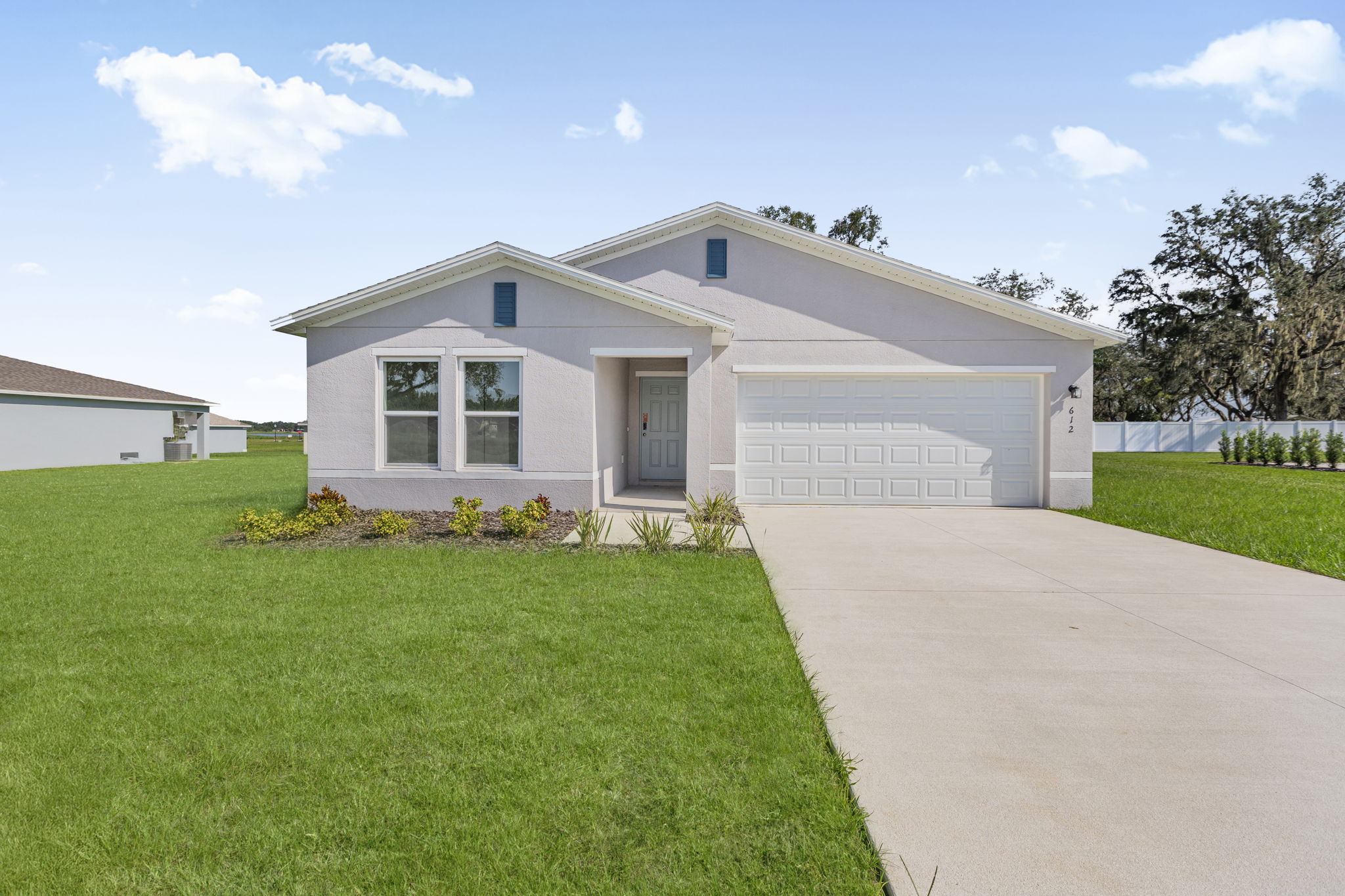 A house with a driveway.
