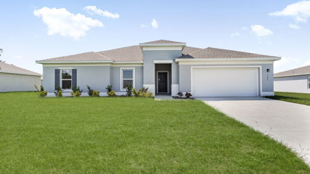 A house with a garage.