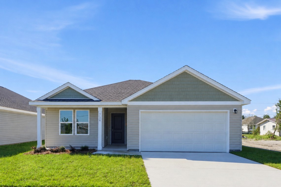 A house with a garage.