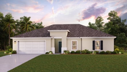 A house with a lawn.