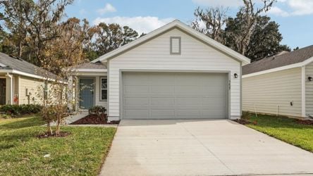 A house with a garage.