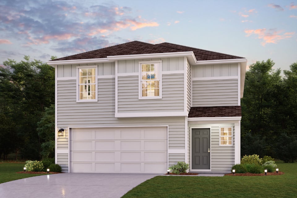 A house with a garage.
