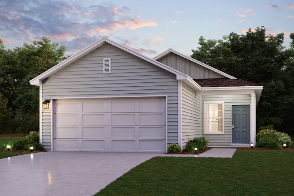 A house with a garage.
