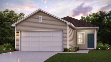 A house with a garage.