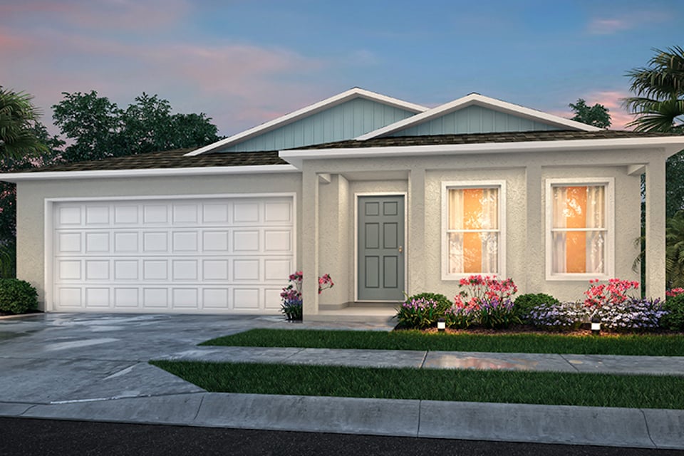 A house with a garage.