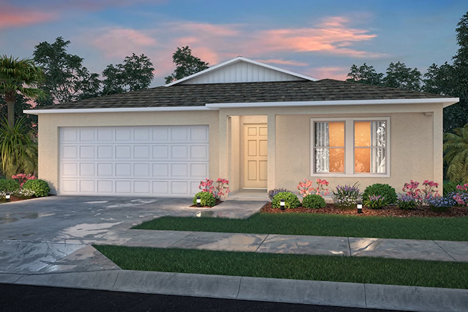 A house with a garage.