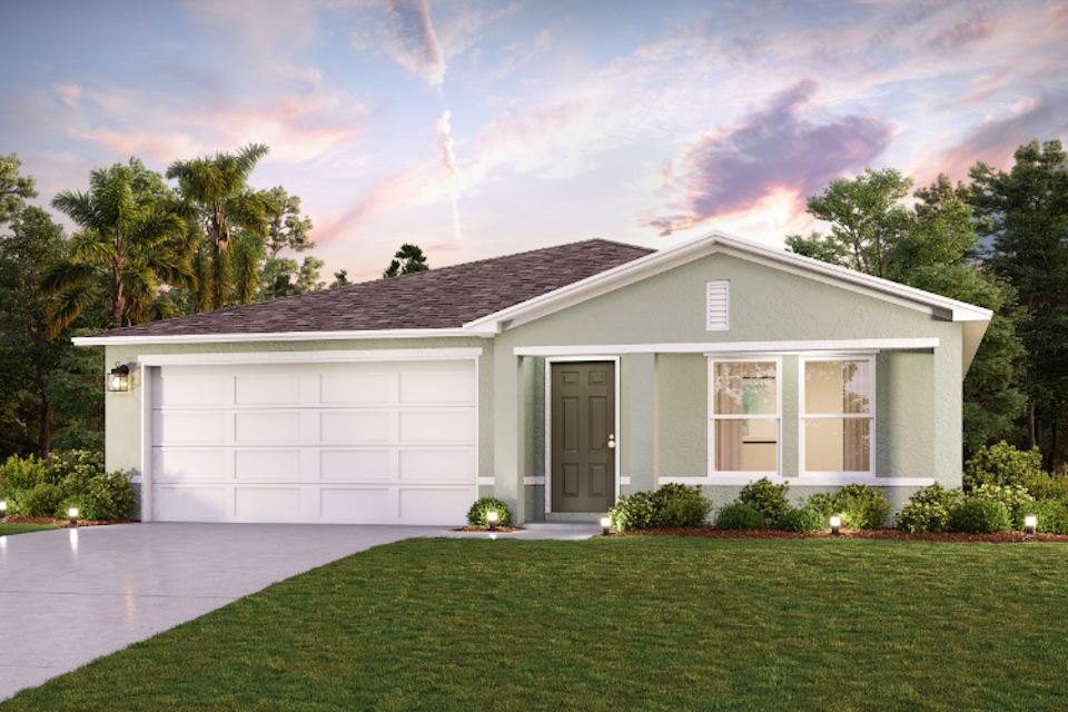 A house with a driveway.