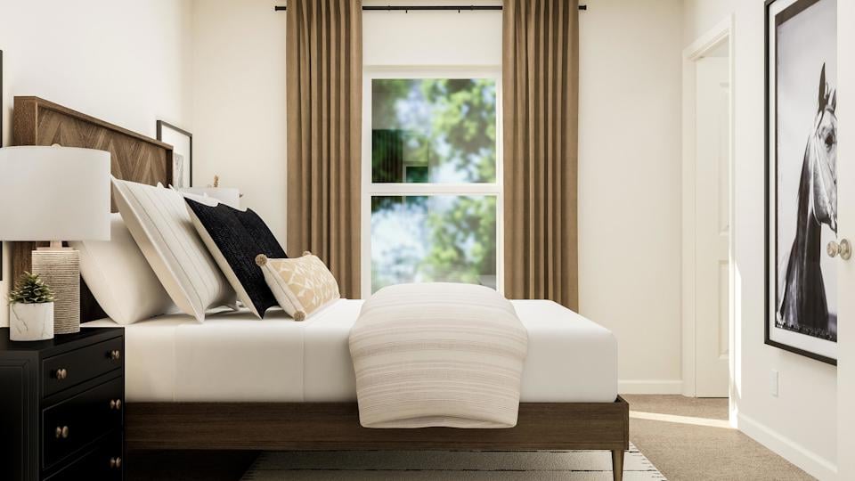 A white couch in a room.