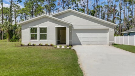 A house with a garage.