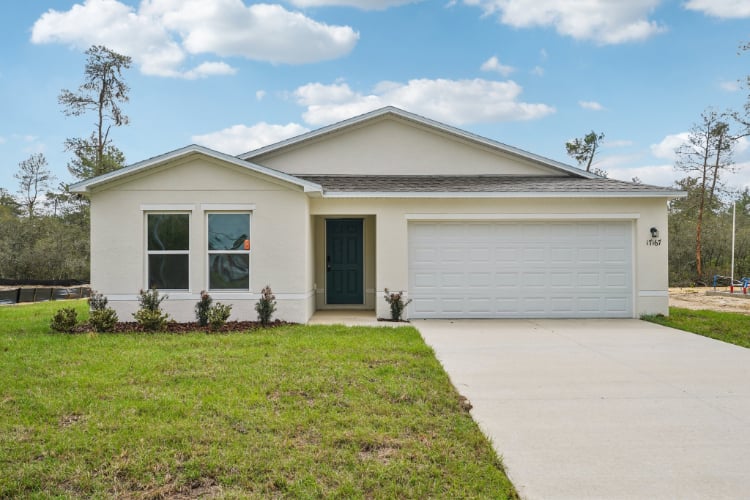 A house with a garage.