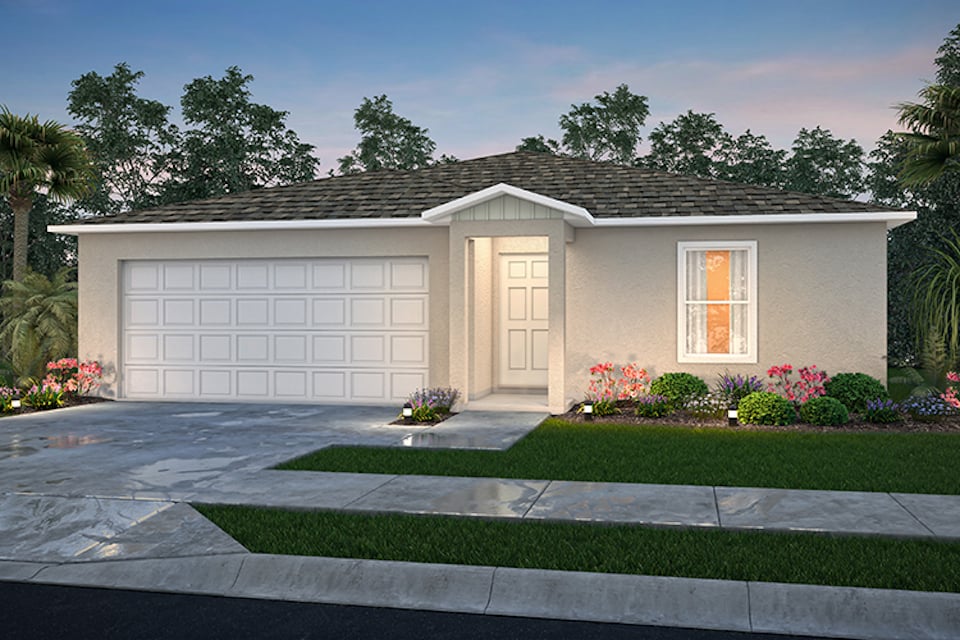 A house with a garage.