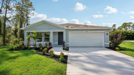 A house with a garage.