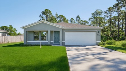 A house with a garage.
