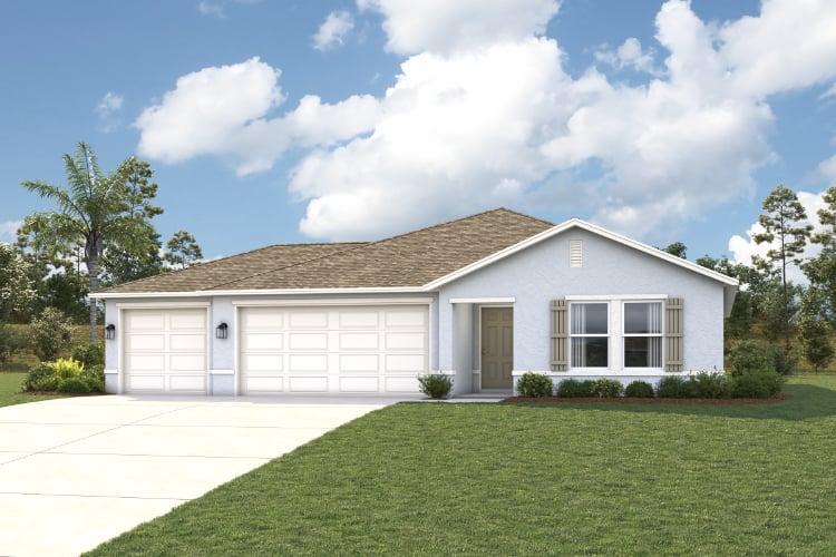 A house with a lawn.