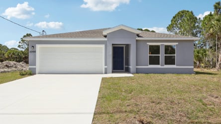 A house with a garage.