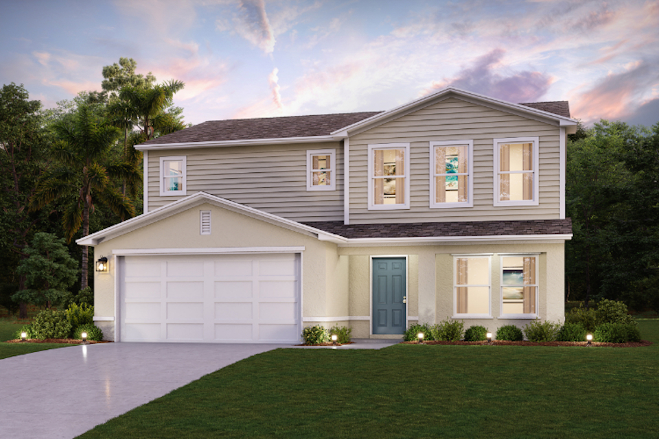 A house with a garage.