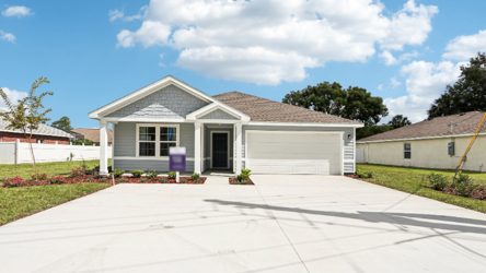 A house with a garage.