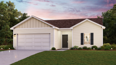 A house with a lawn.