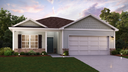 A house with a garage.