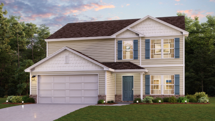 A house with a garage.