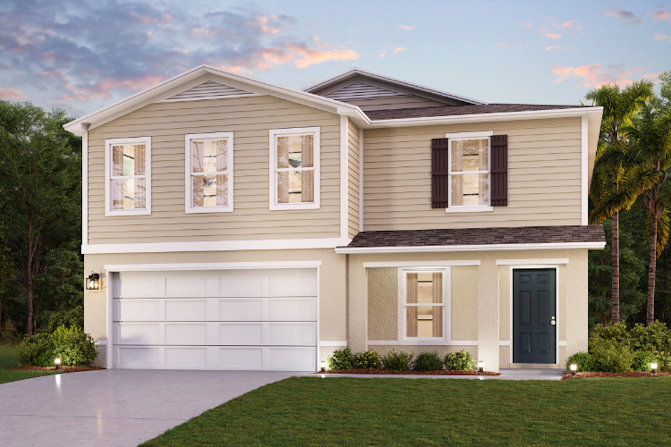 A house with a garage.