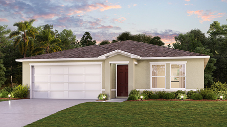 A house with a driveway.