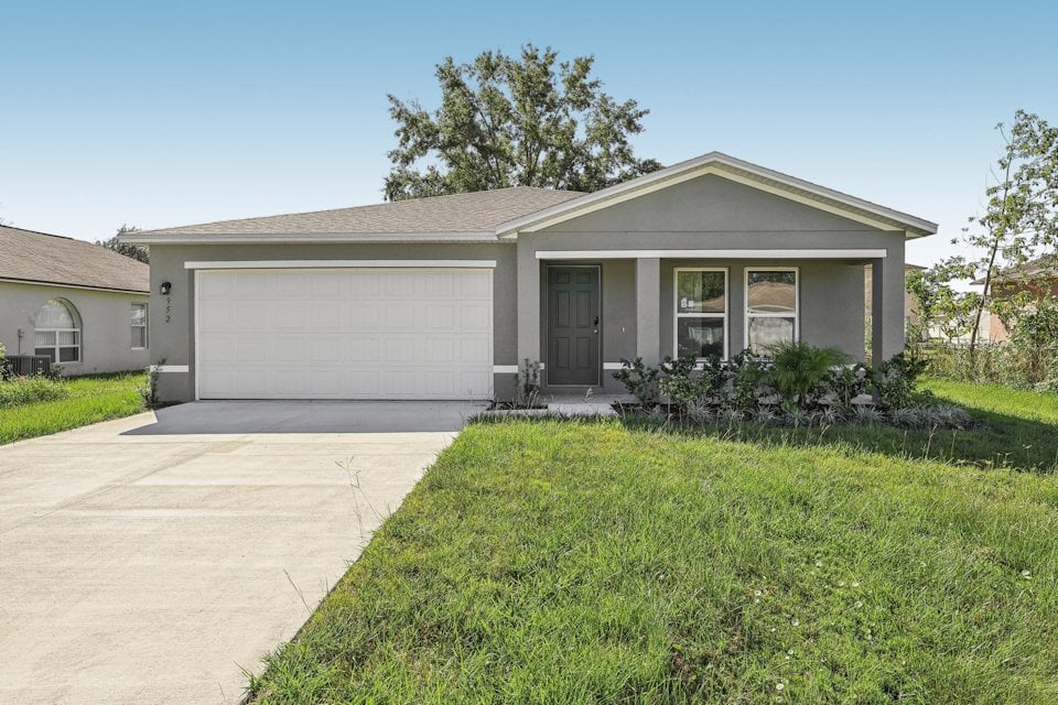 A house with a garage.