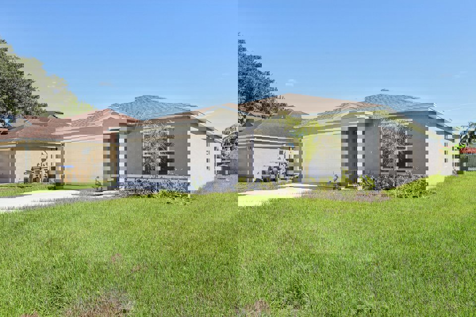 A house with a garage.