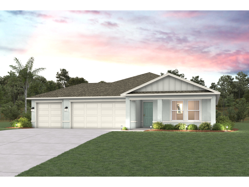 A house with a lawn.