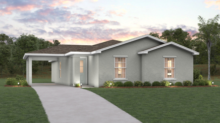 A house with a driveway.