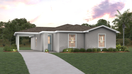 A house with a driveway.