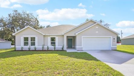 A house with a garage.