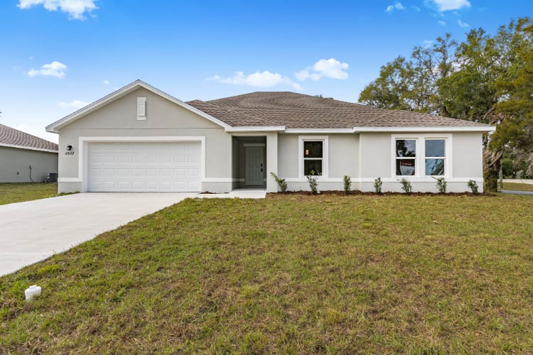 A house with a garage.