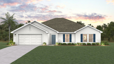 A house with a driveway.