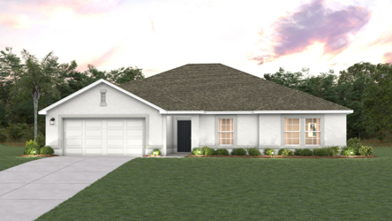 A house with a driveway.