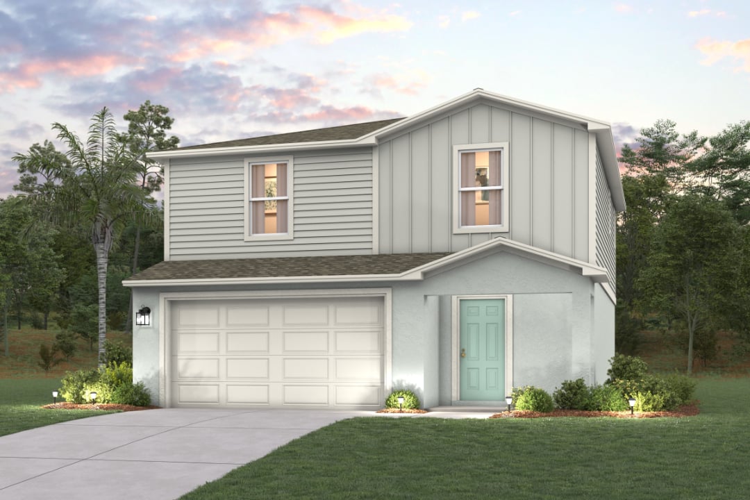 A house with a garage.