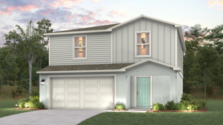 A house with a garage.