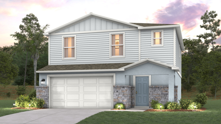 A house with a garage.