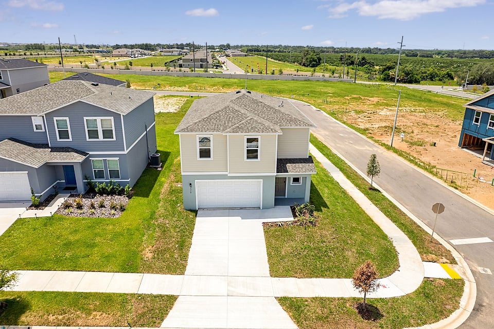 A house with a driveway.