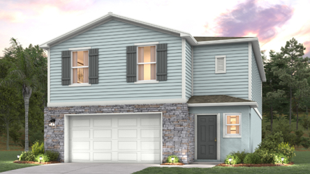 A house with a garage.