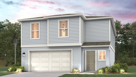 A house with a garage.