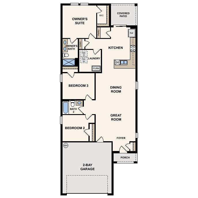 Floor Plan of One-Story Sanibel Plan