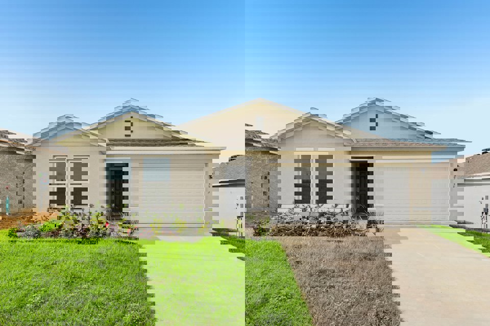 A house with a garage.