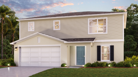 A house with a garage.