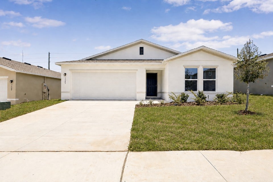 A house with a garage.